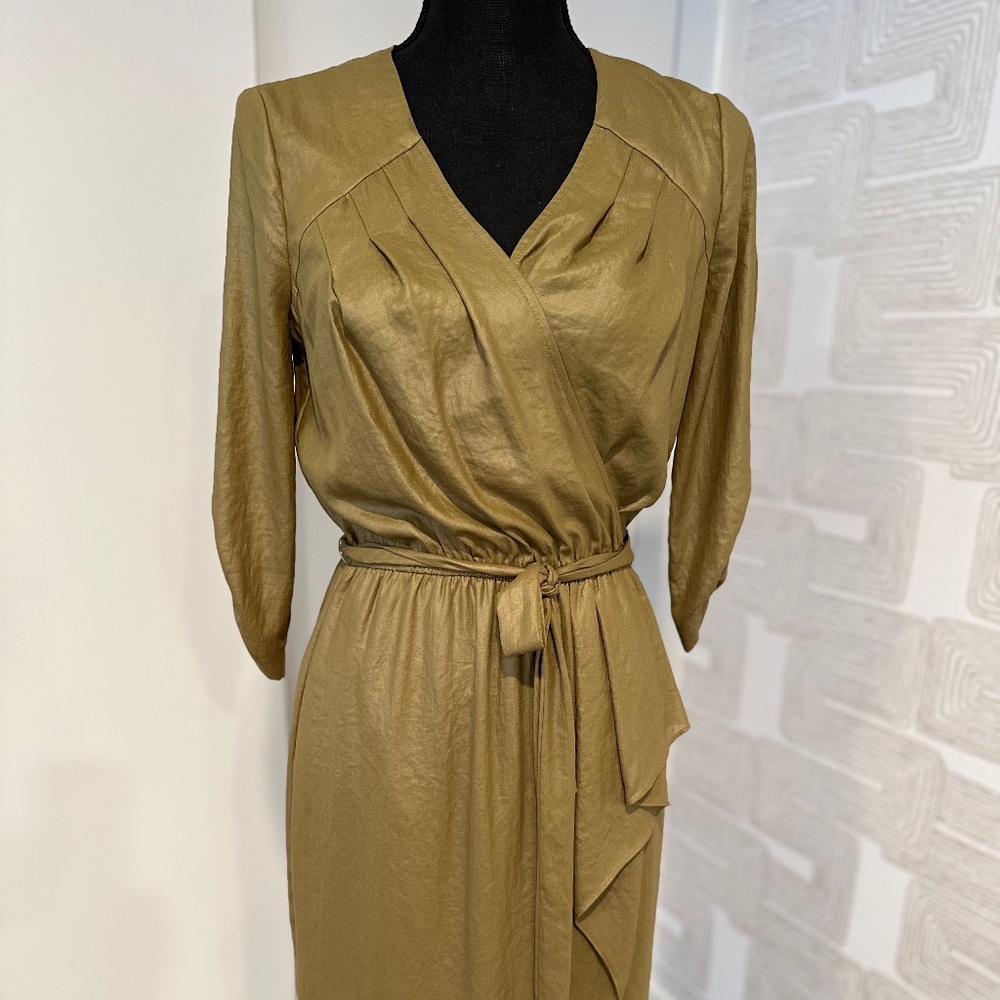 BCBGMaxAzria DARK CHARTREUSE "TABEA" COCKTAIL DRESS - Picture 3 of 7